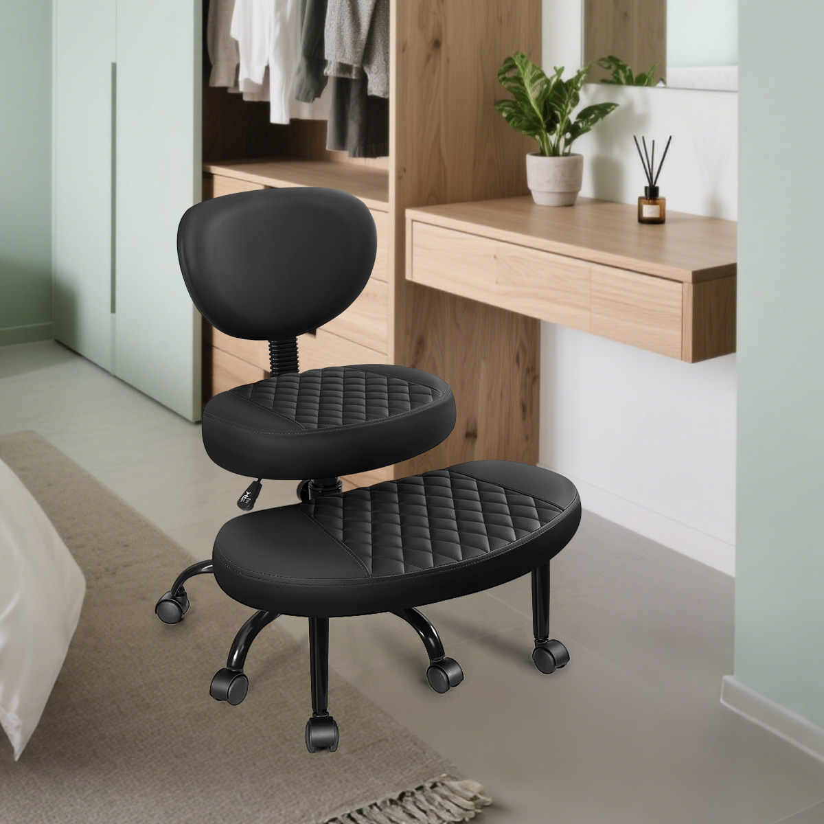 Ergonomic crucem-tripodes officium sella cum CCCLX ° Swivel scopulorum et Novifacta altitudo